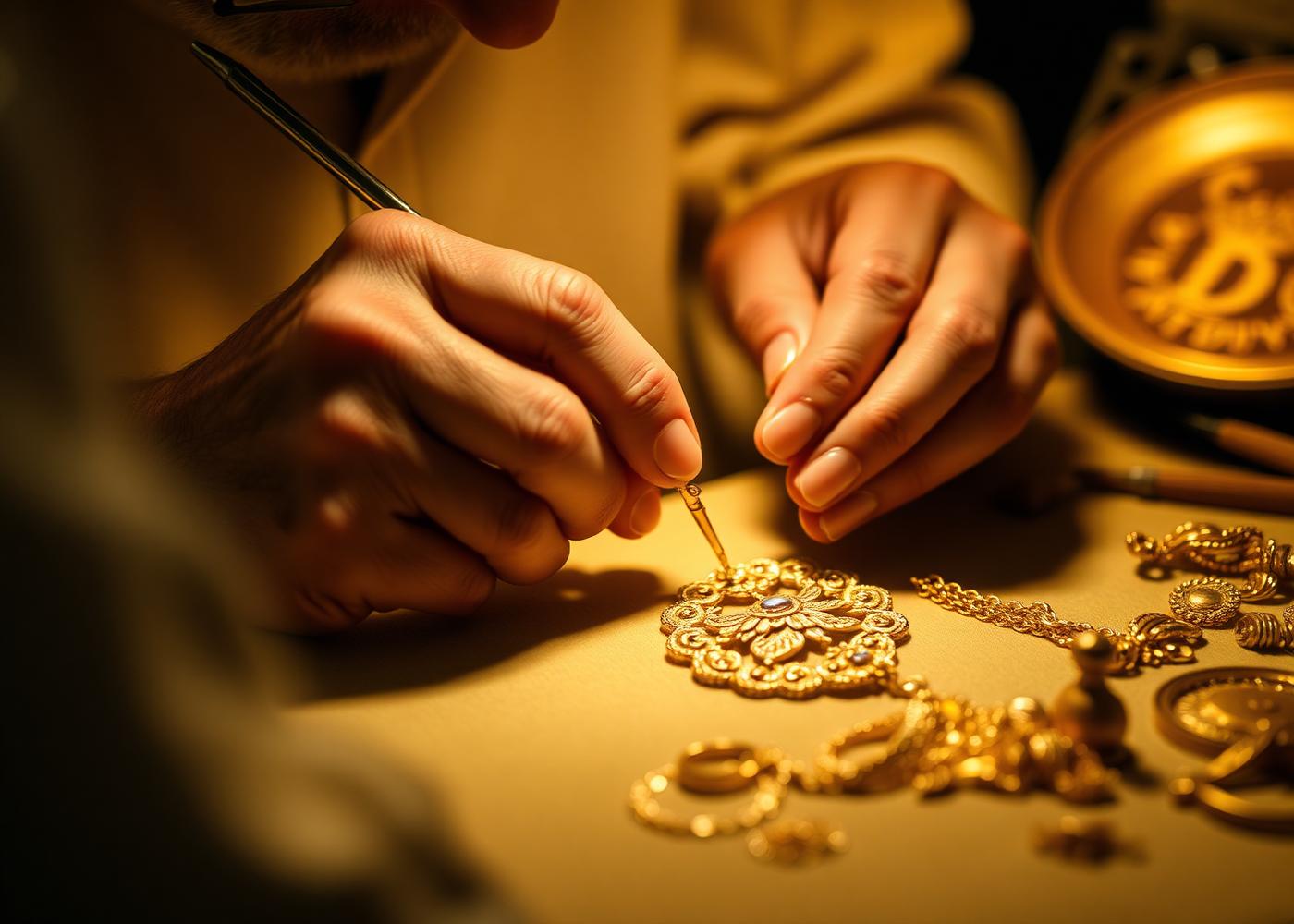 Master goldsmith crafting jewellery