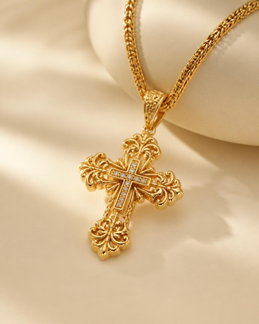 Ornate Cross Pendant — Jummaka Jewellery